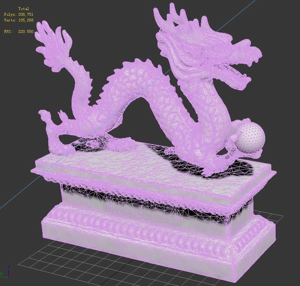 Guardian beast - dragon stone 01 3D model_3