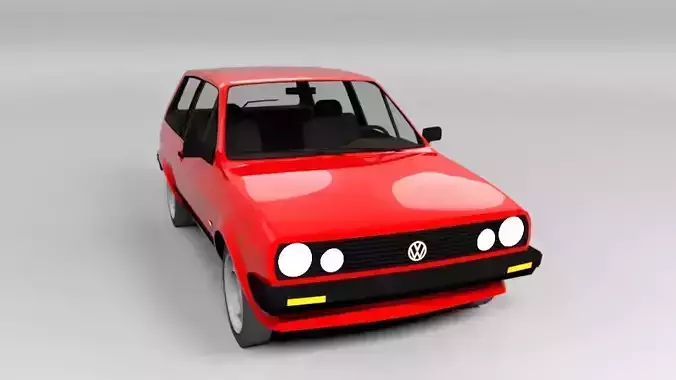 VW VOLKSWAGEN POLO 1986 LOWPOLY Low-poly 3D model