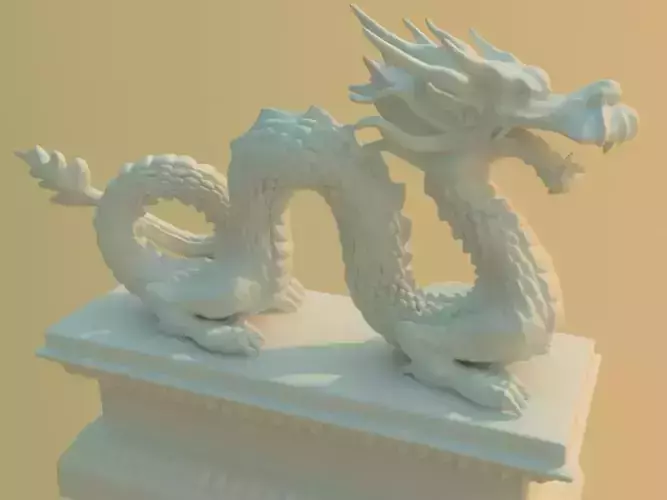 Guardian beast - dragon stone carving 03