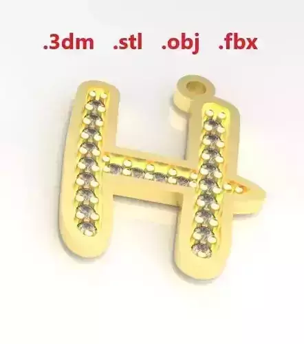 Model 23 Alphabets Necklace  The Letter H Necklace Ninja Style