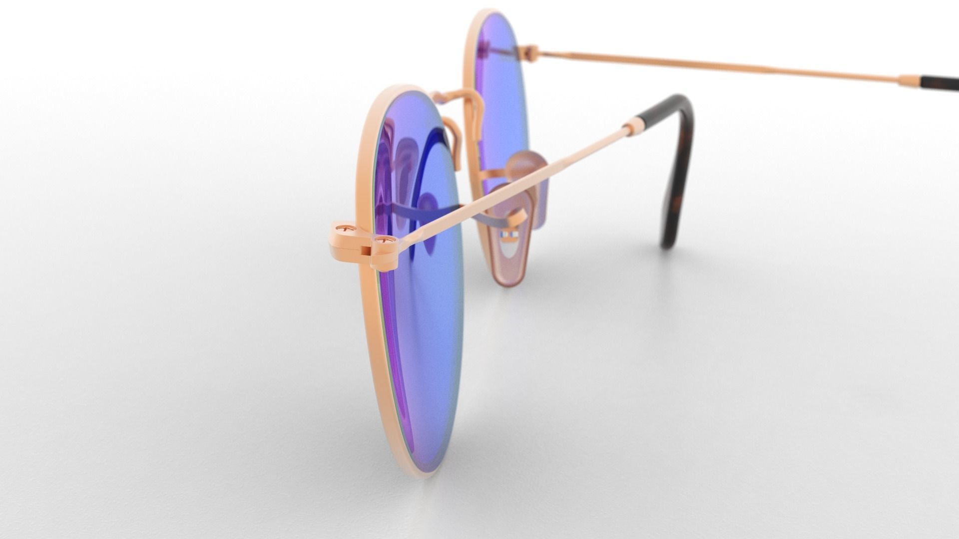 Ray-Ban Round Metal - 3D NURBS Model 3D model_3