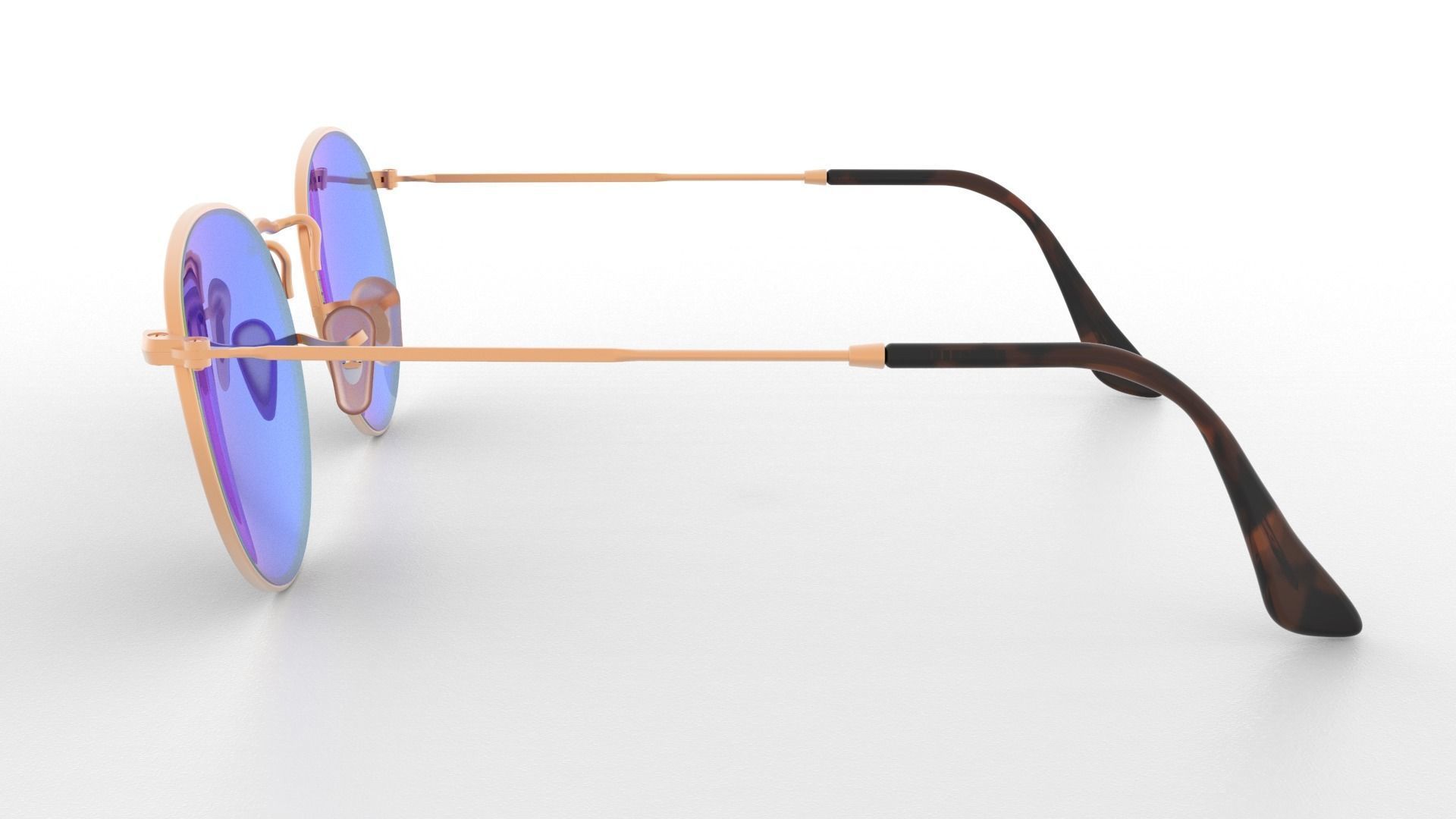 Ray-Ban Round Metal - 3D NURBS Model 3D model_2