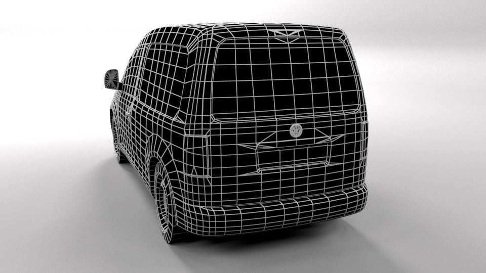 VW VOLKSWAGEN CADDY 2011 LOWPOLY Low-poly 3D model_3