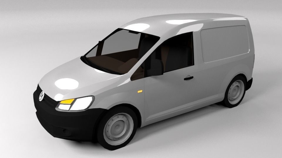 VW VOLKSWAGEN CADDY 2011 LOWPOLY Low-poly 3D model_4