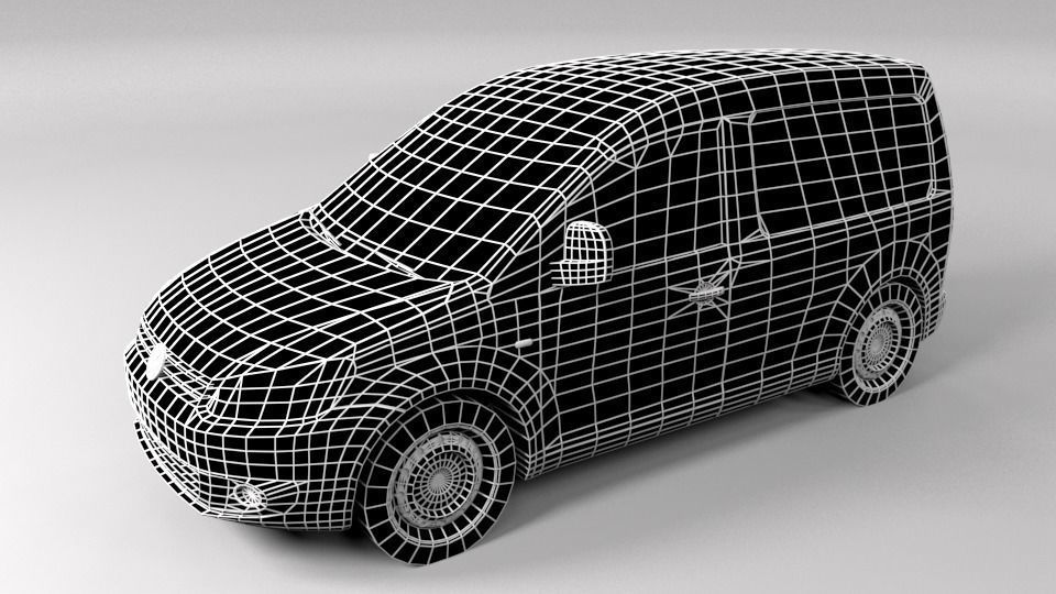 VW VOLKSWAGEN CADDY 2011 LOWPOLY Low-poly 3D model_5