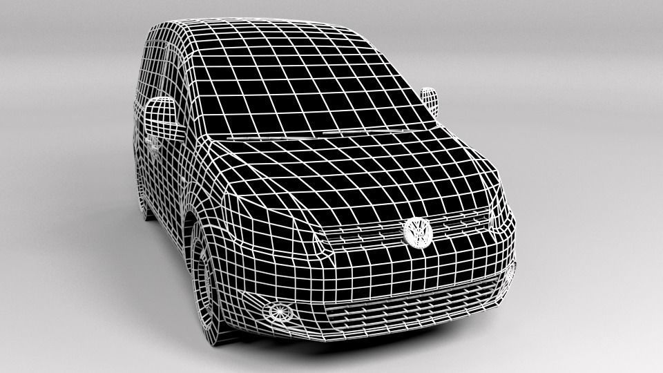 VW VOLKSWAGEN CADDY 2011 LOWPOLY Low-poly 3D model_1