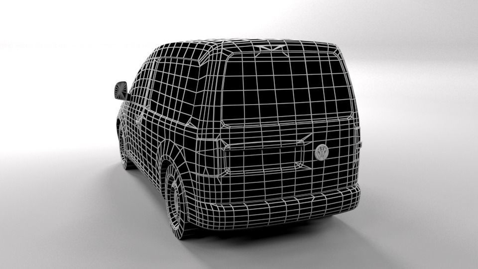 VW VOLKSWAGEN CADDY 2005 LOWPOLY Low-poly 3D model_3