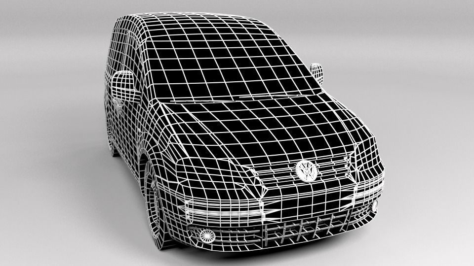 VW VOLKSWAGEN CADDY 2005 LOWPOLY Low-poly 3D model_1