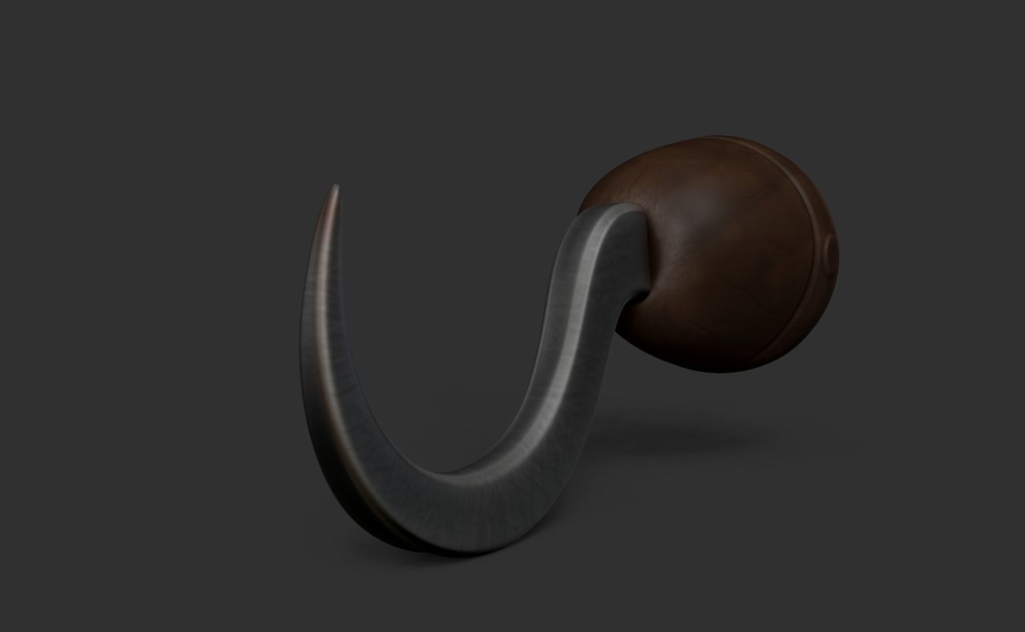 Pirate Hook - Metal Hand Low-poly 3D model_4