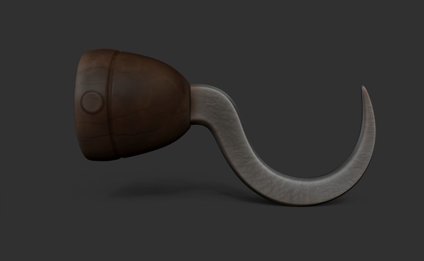 Pirate Hook - Metal Hand Low-poly 3D model_2