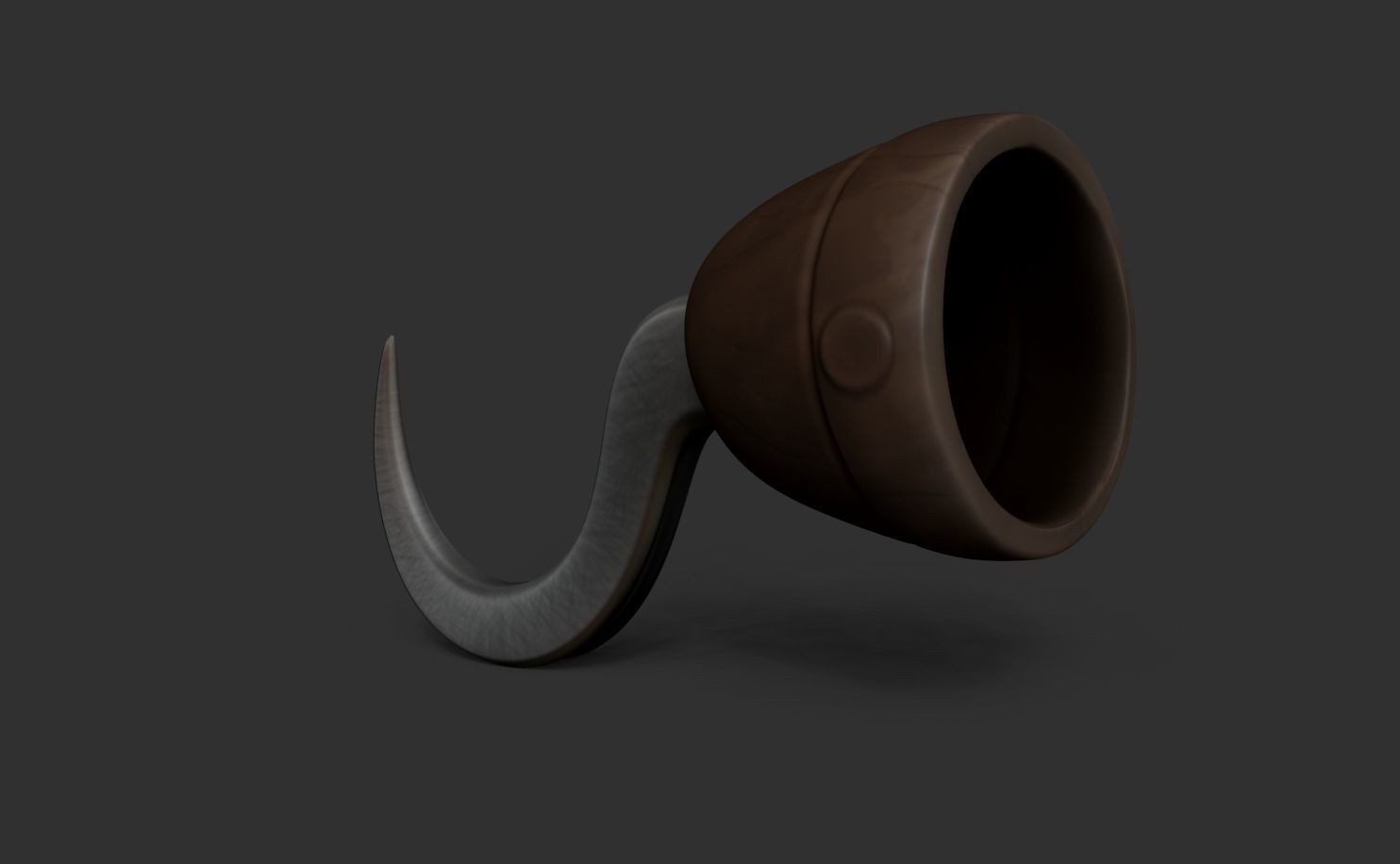 Pirate Hook - Metal Hand Low-poly 3D model_3