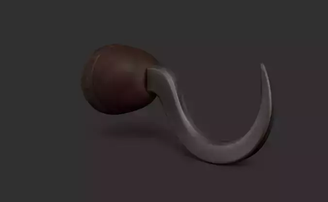 Pirate Hook - Metal Hand Low-poly 3D model