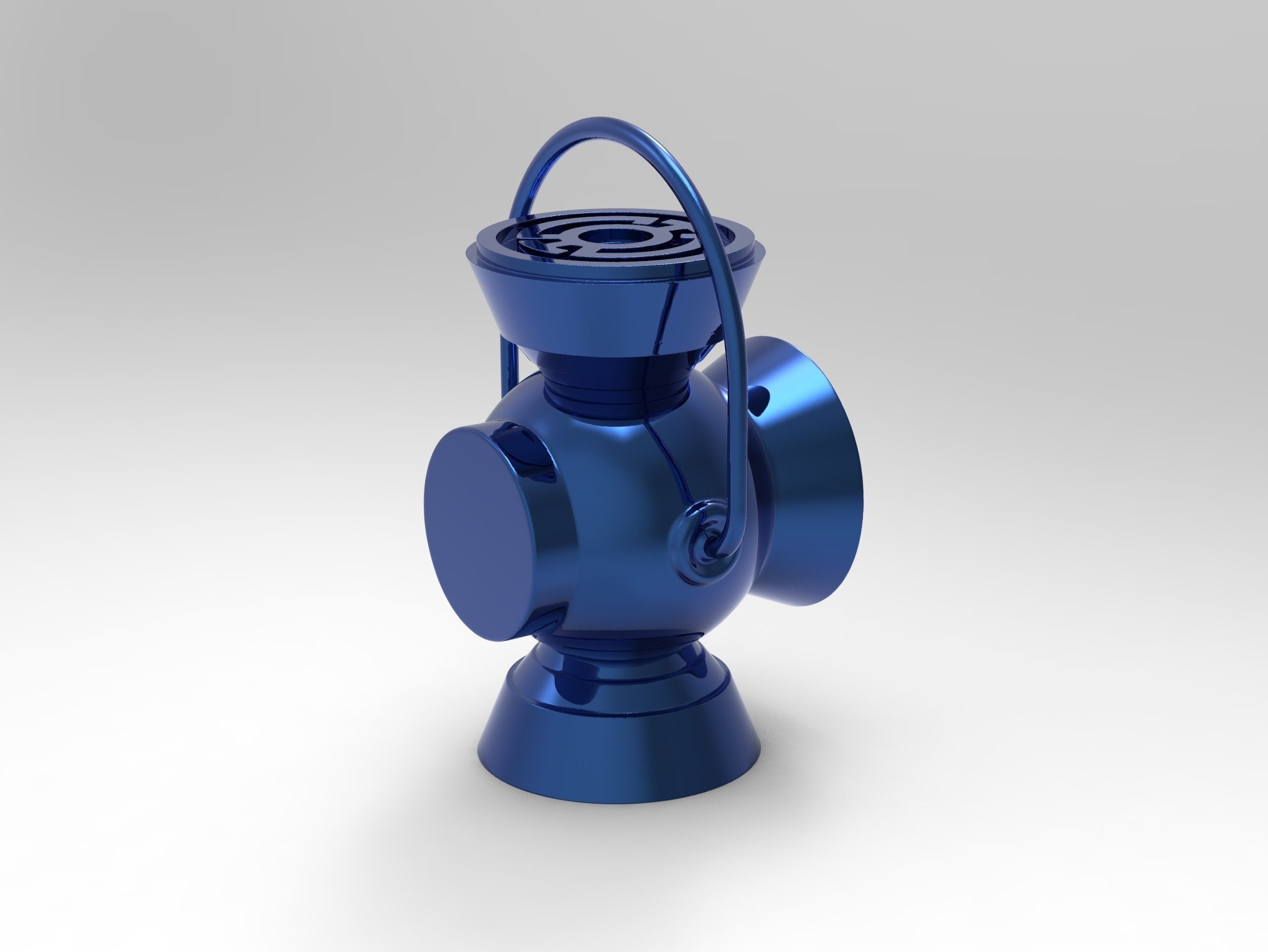 Blue Lantern Battery Ring Holder  3D print model_3