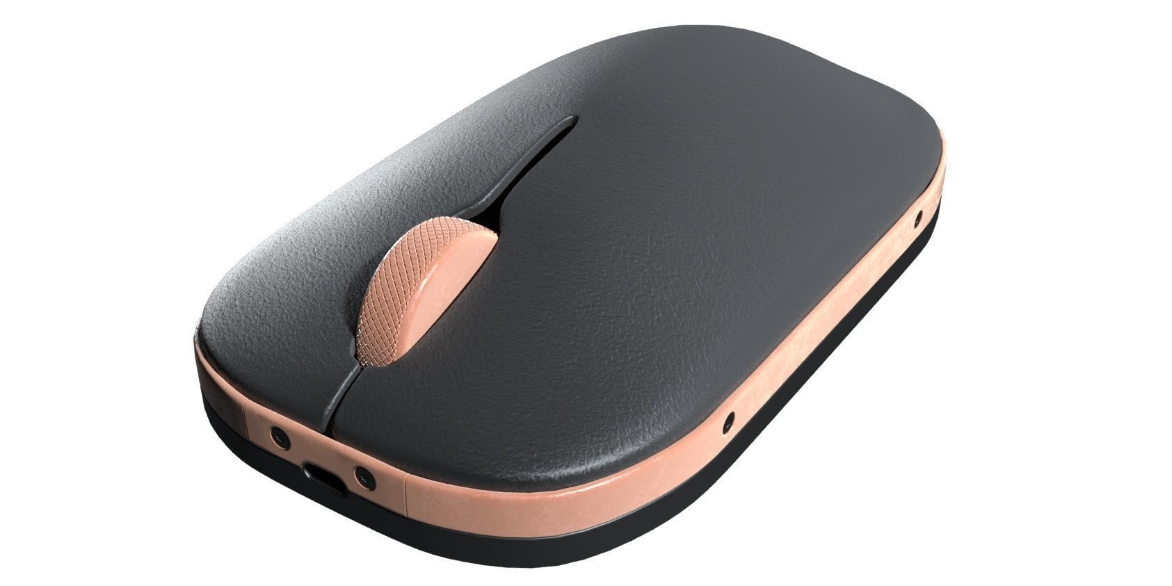 Retro Keyboard and mouse 3D model_2