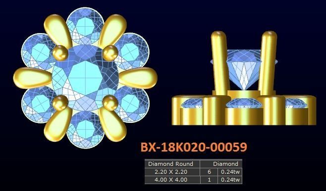 20 models diamond earrings-3 3D print model_18