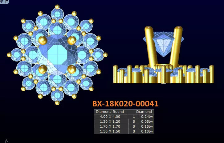 20 models diamond earrings-3 3D print model_0