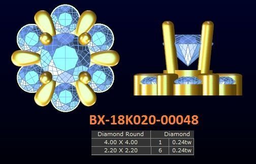 20 models diamond earrings-3 3D print model_7