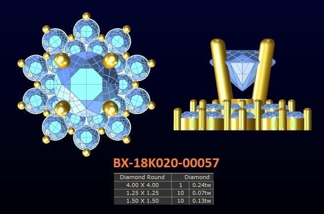 20 models diamond earrings-3 3D print model_16