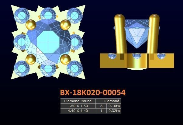 20 models diamond earrings-3 3D print model_13