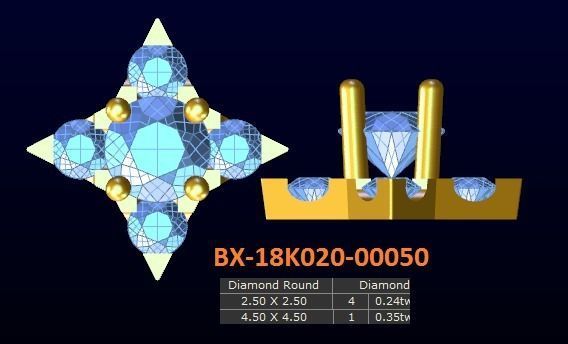 20 models diamond earrings-3 3D print model_9