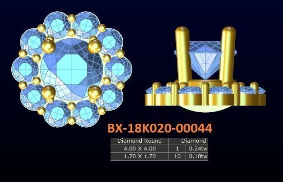 20 models diamond earrings-3 3D print model_3