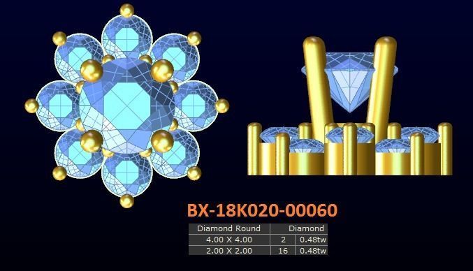 20 models diamond earrings-3 3D print model_19