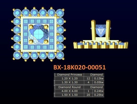 20 models diamond earrings-3 3D print model_10