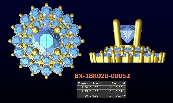 20 models diamond earrings-3 3D print model_11