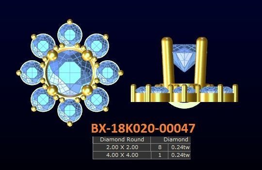 20 models diamond earrings-3 3D print model_6