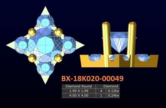 20 models diamond earrings-3 3D print model_8