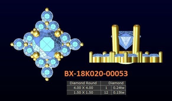 20 models diamond earrings-3 3D print model_12