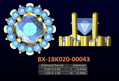 20 models diamond earrings-3 3D print model_2