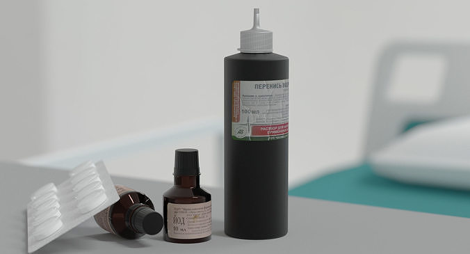 Iodine Peroxide Medicine Low-poly 3D model