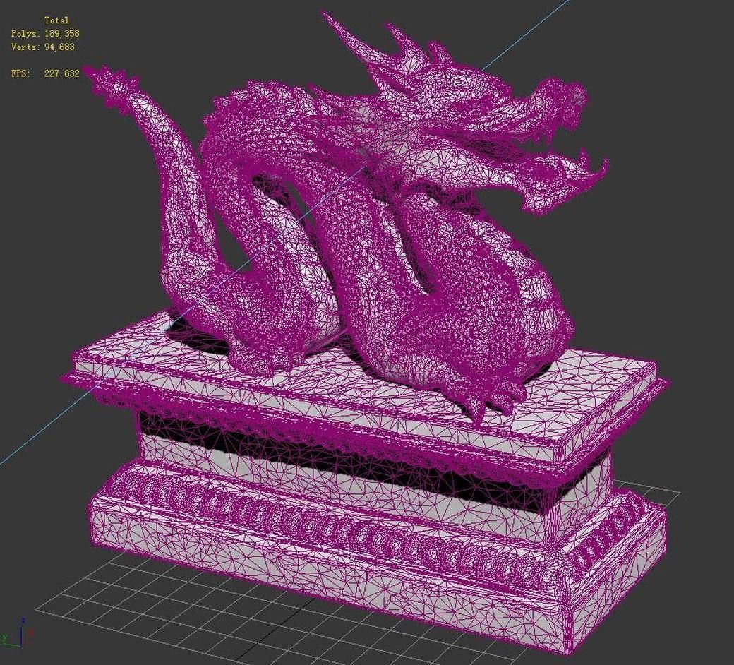 Guardian beast - dragon stone 04 3D model_2