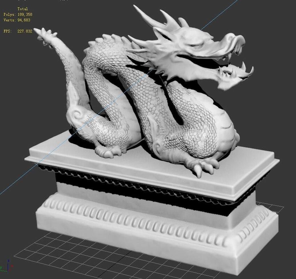 Guardian beast - dragon stone 04 3D model_1