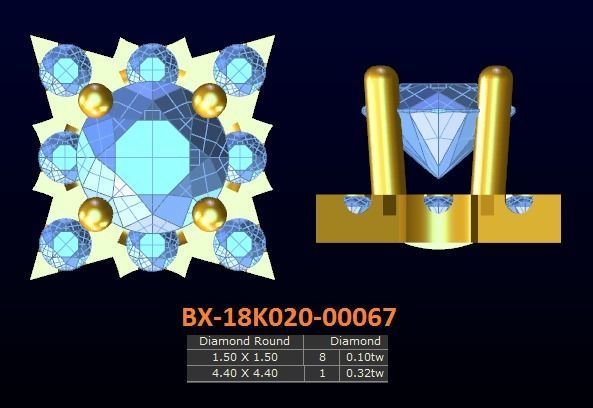 20 models diamond earrings-4 3D print model_6