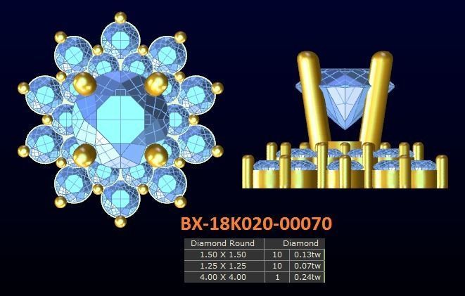 20 models diamond earrings-4 3D print model_9