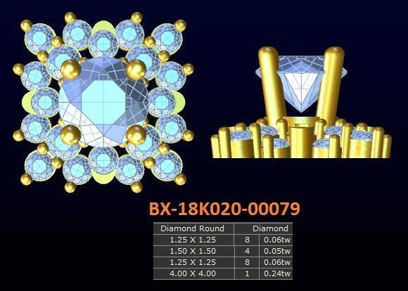 20 models diamond earrings-4 3D print model_18