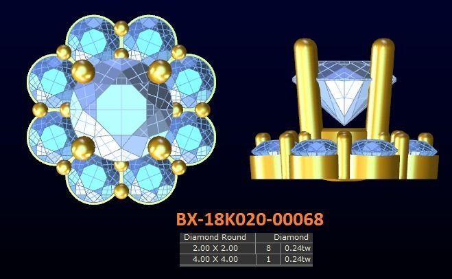 20 models diamond earrings-4 3D print model_7