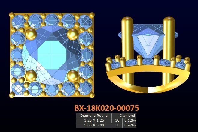 20 models diamond earrings-4 3D print model_14