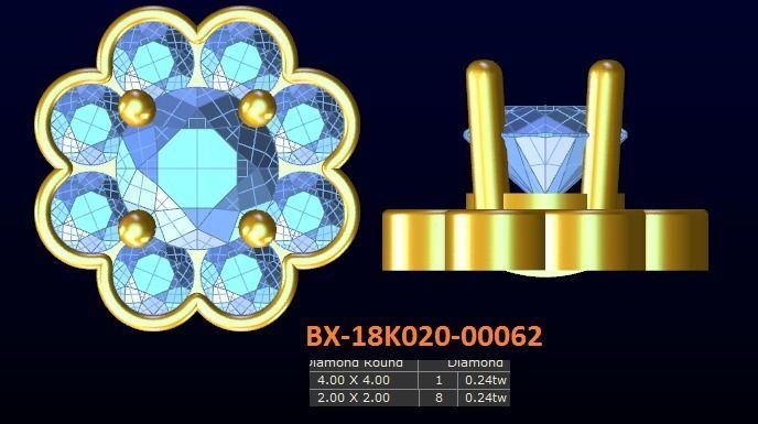 20 models diamond earrings-4 3D print model_1