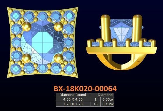 20 models diamond earrings-4 3D print model_3