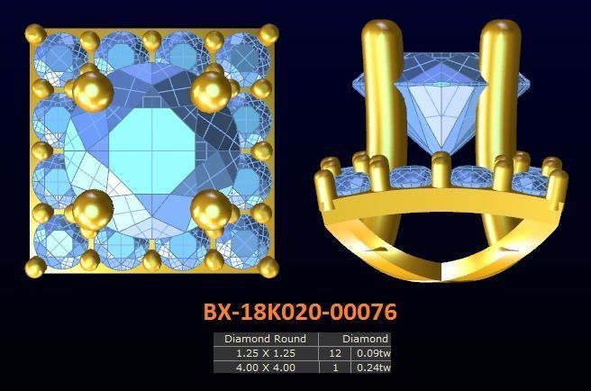 20 models diamond earrings-4 3D print model_15