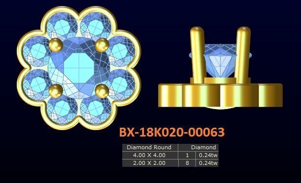 20 models diamond earrings-4 3D print model_2