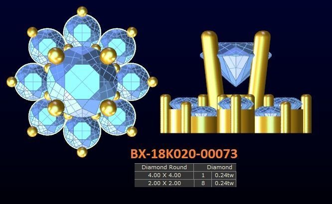 20 models diamond earrings-4 3D print model_12