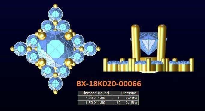 20 models diamond earrings-4 3D print model_5