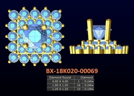 20 models diamond earrings-4 3D print model_8