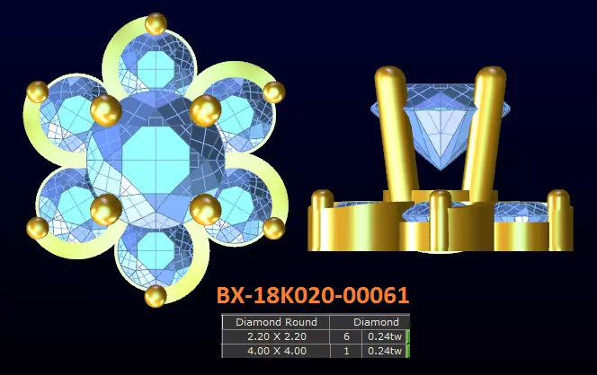 20 models diamond earrings-4 3D print model_0