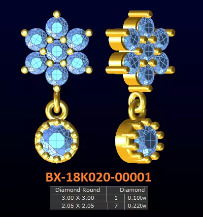 20 models diamond earrings-1 3D print model
