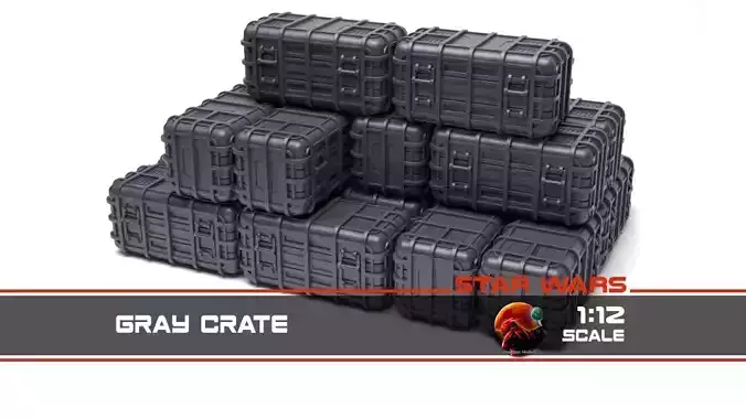 Star Wars Gray Crate 1-12 scale Blackseries  Free 3D print model Star Wars Gray Crate 1-12 scale Blackseries  Free 3D print model